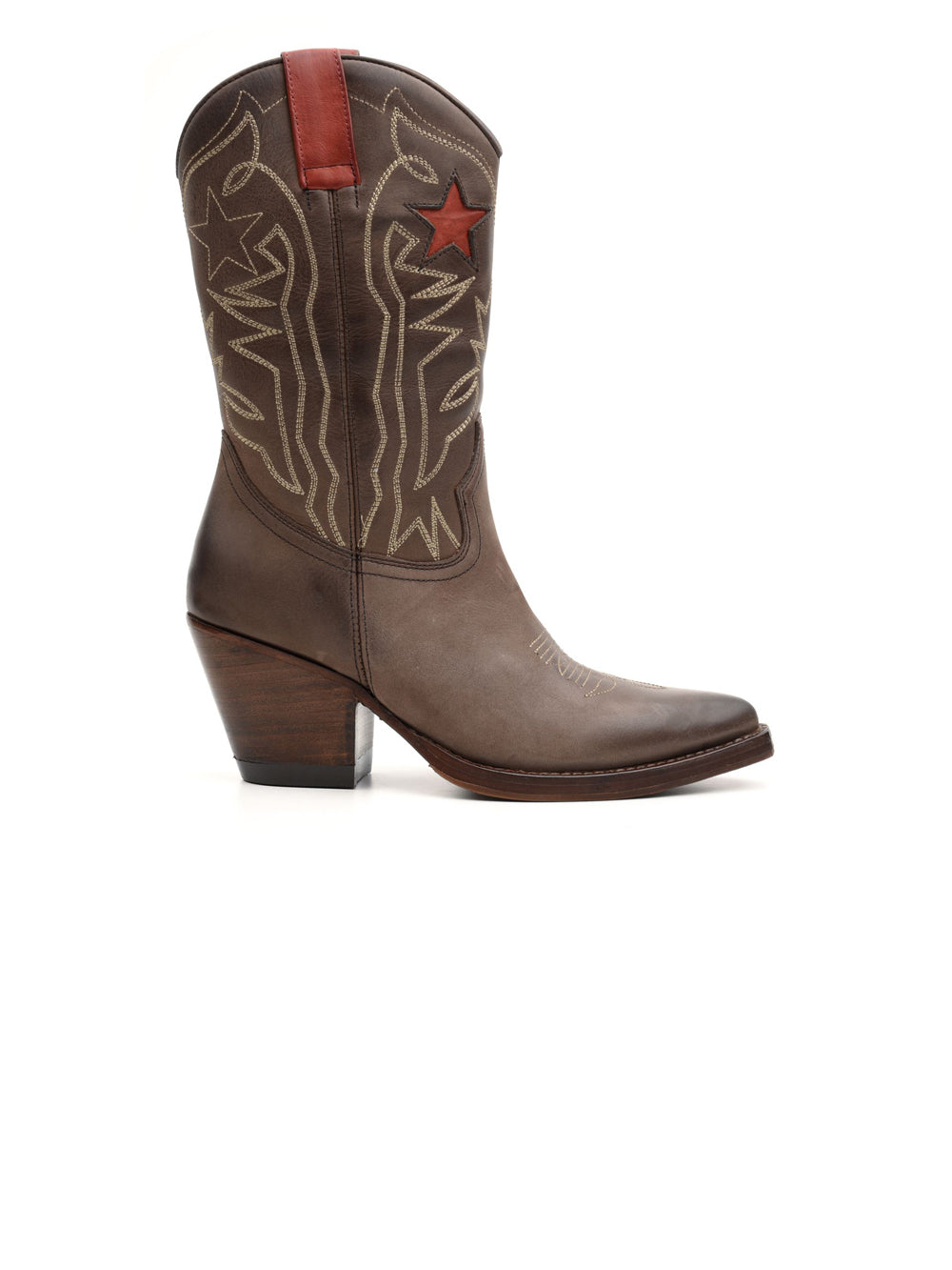 Stivale Donna Marrone texano con tacco