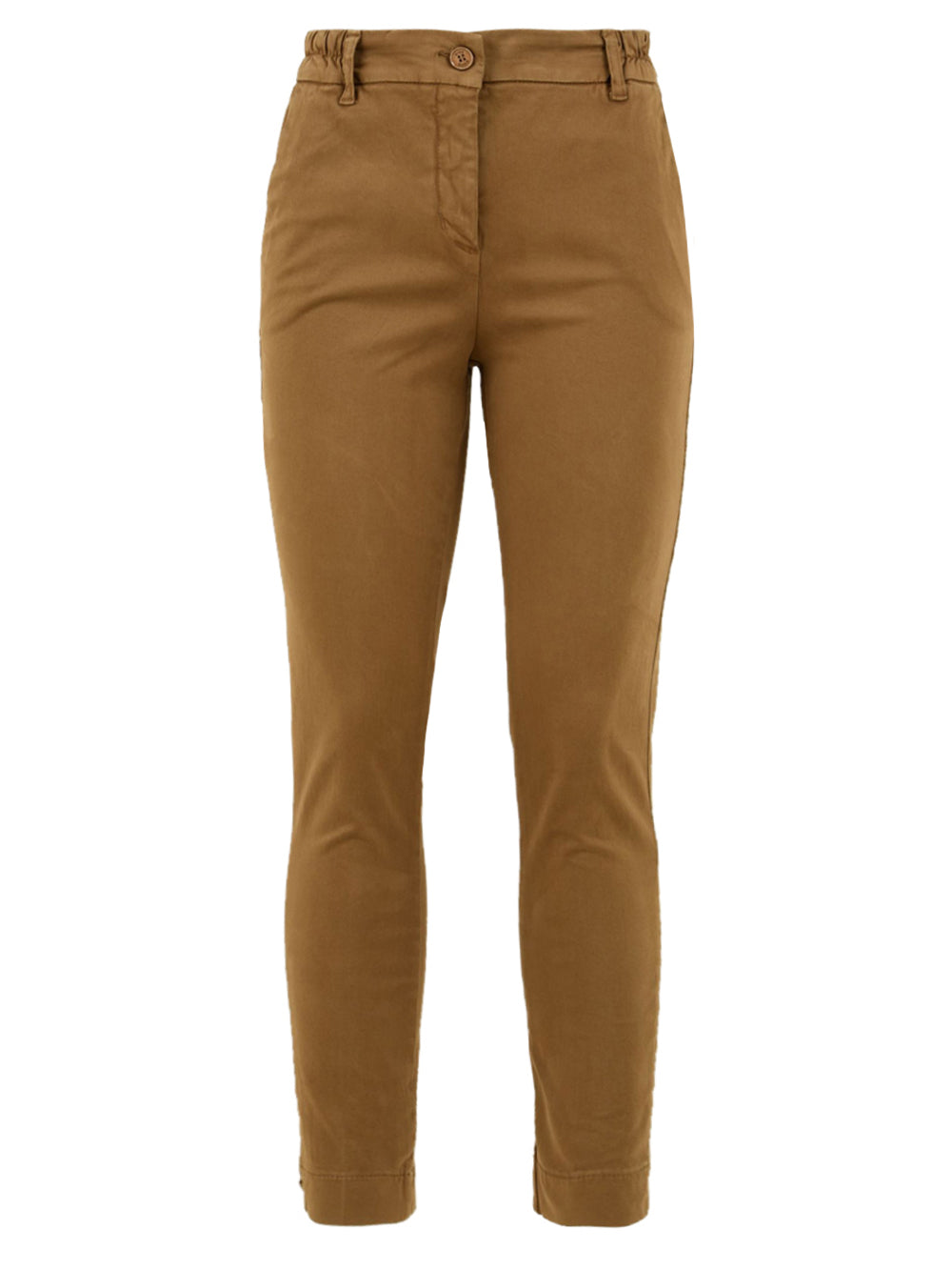 Pantalone marrone dritto da Donna con passanti