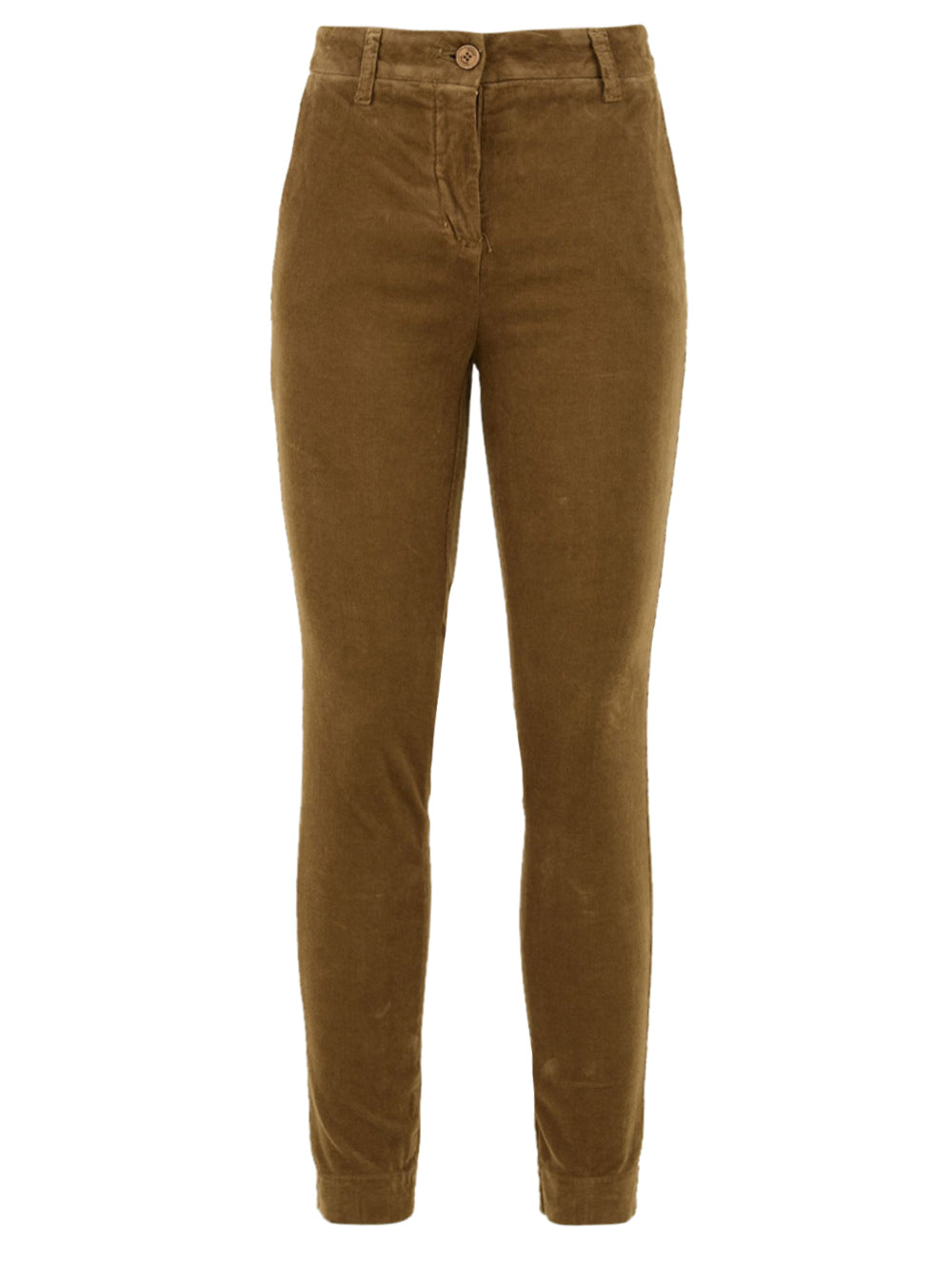 Pantalone in cotone aderente da Donna marrone