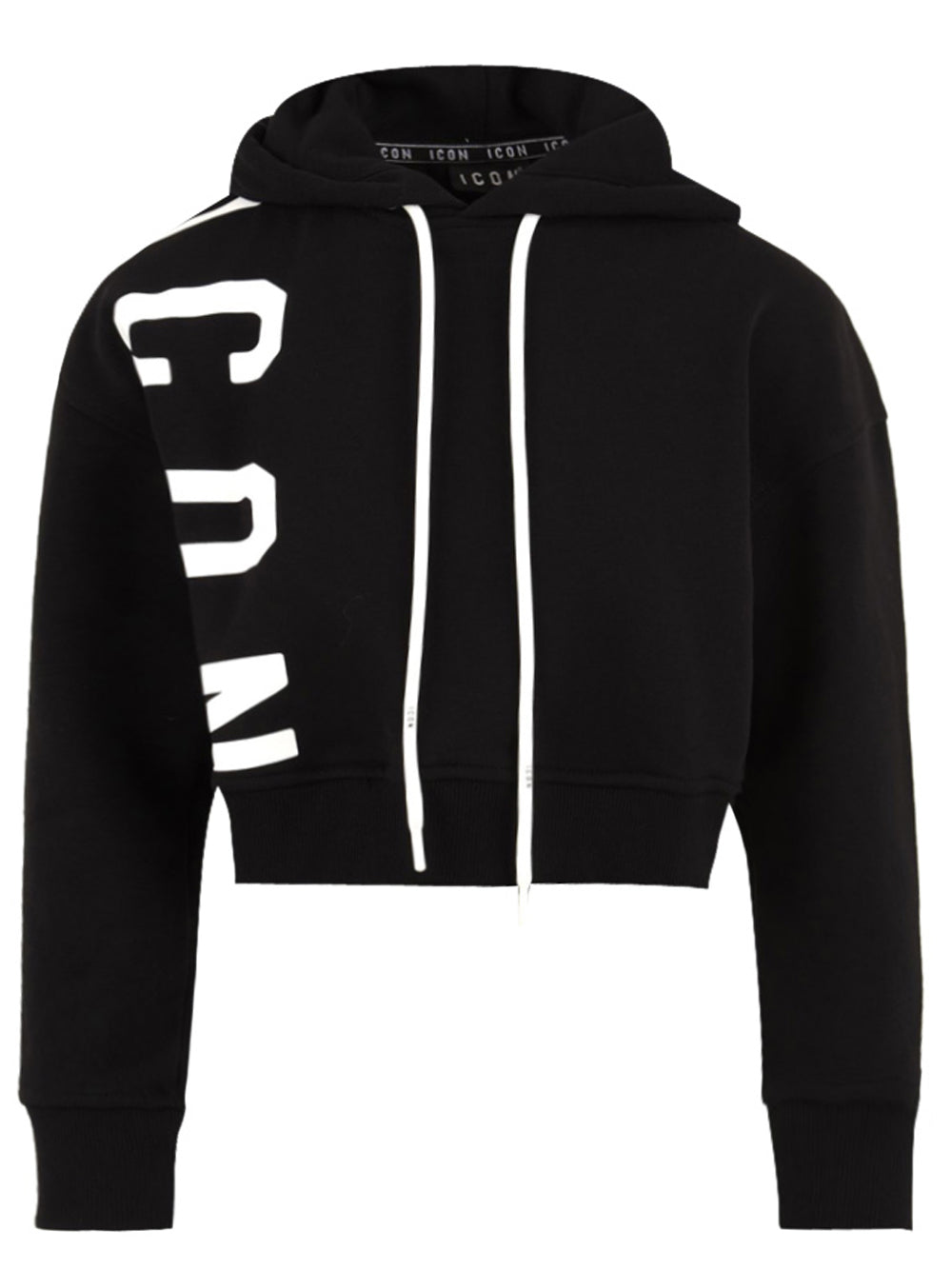 Felpa con cappuccio logo verticale ICON Donna - Nero