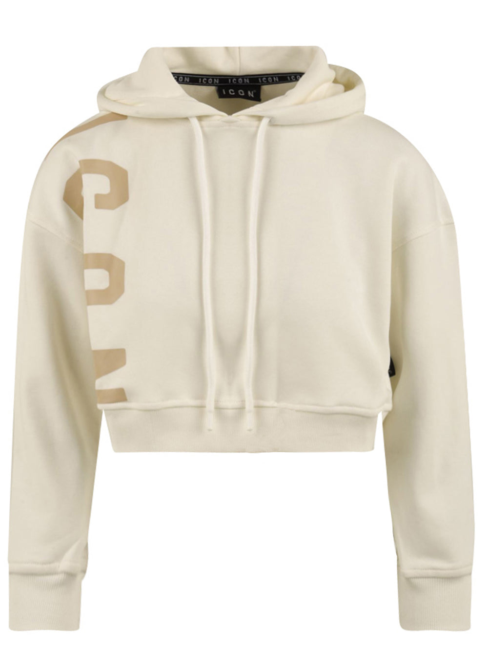 Felpa con cappuccio logo verticale ICON Donna - Bianco