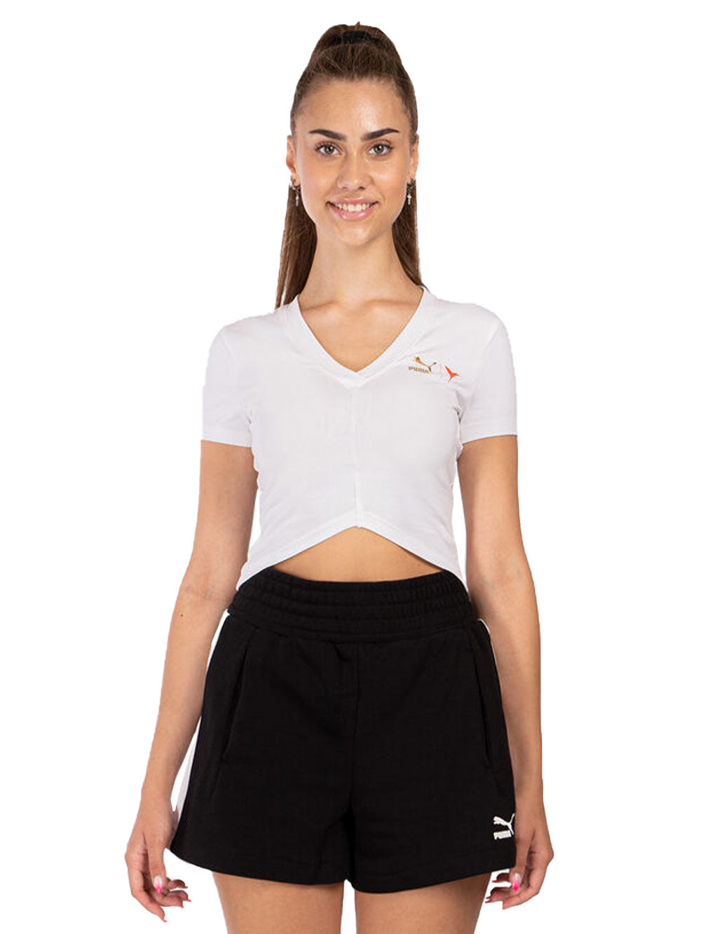 Top PUMA Donna Ushuaia Cropped Slim,PUMA White Bianco