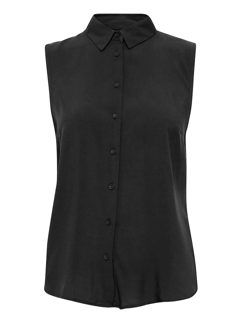 Camicia donna nero con colletto classico