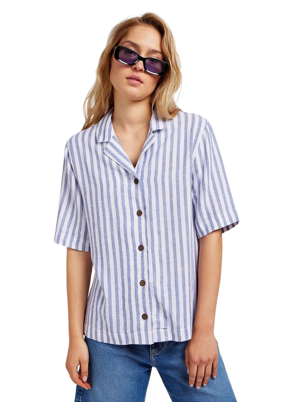 Camicia Donna Lee con bottoni a contrasto