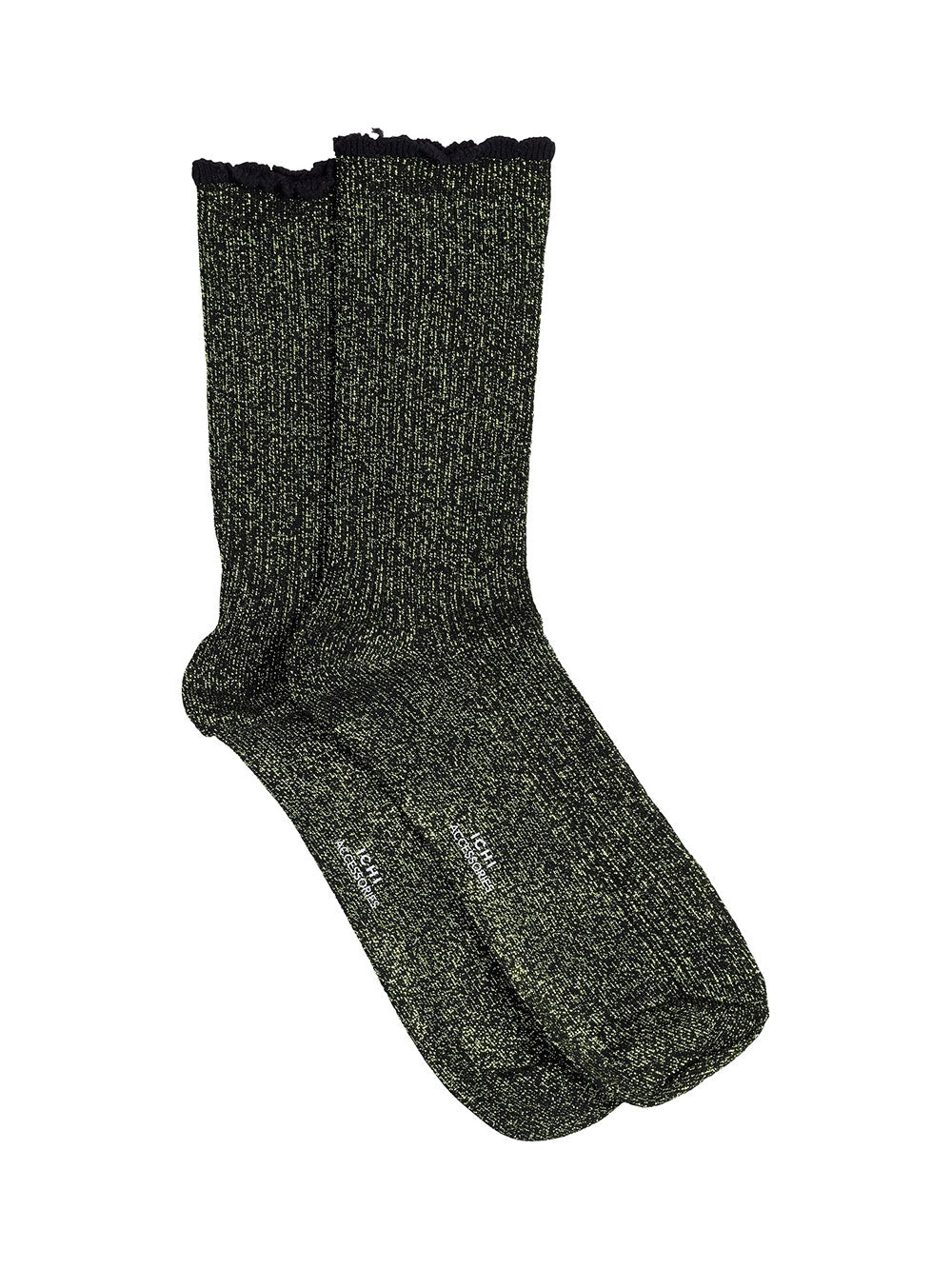 Set di 2 calzini Donna glitter verdi, Ichi