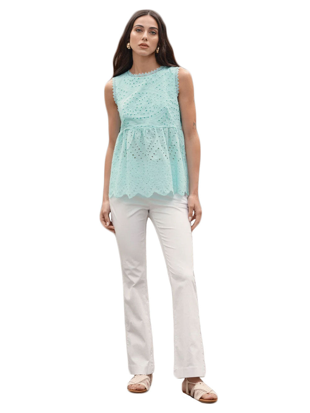Top WHITE WISE Donna WW28207 Verde