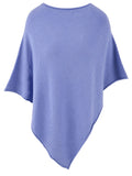 Poncho Donna azzurro scollo tondo