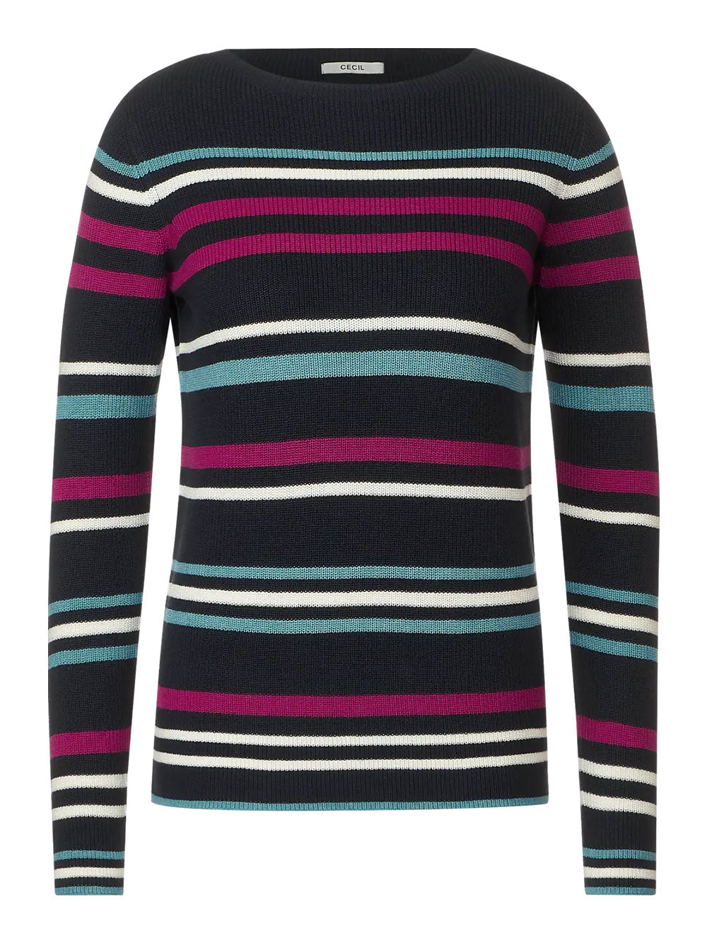 Maglione Donna a righe multi blu