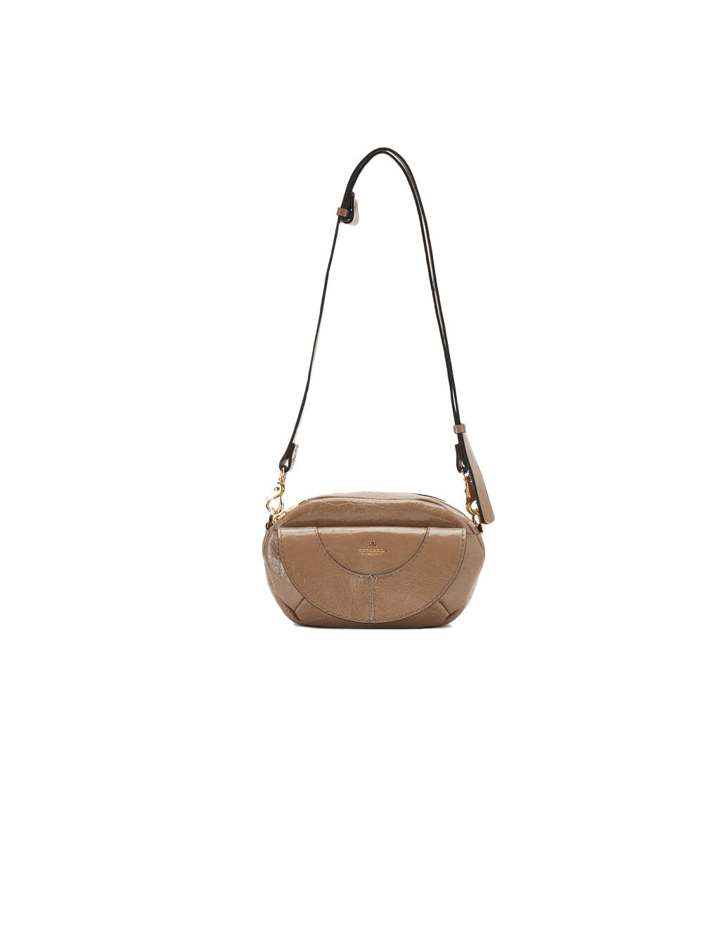 Borsa Camera Bag in effetto naplack in beige da donna