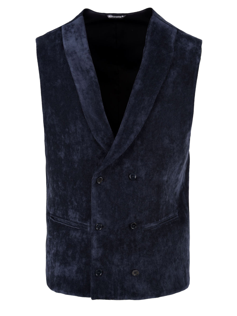 Gilet monopetto da uomo in velluto blu modello INSACCO
