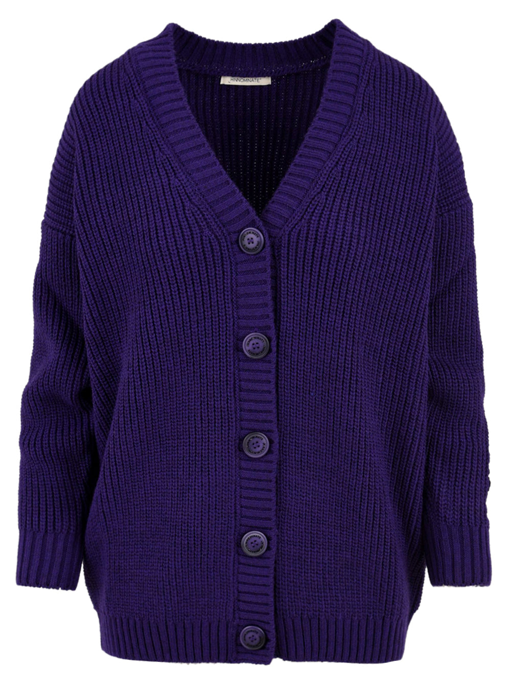 Cardigan Donna lungo a bottoni viola
