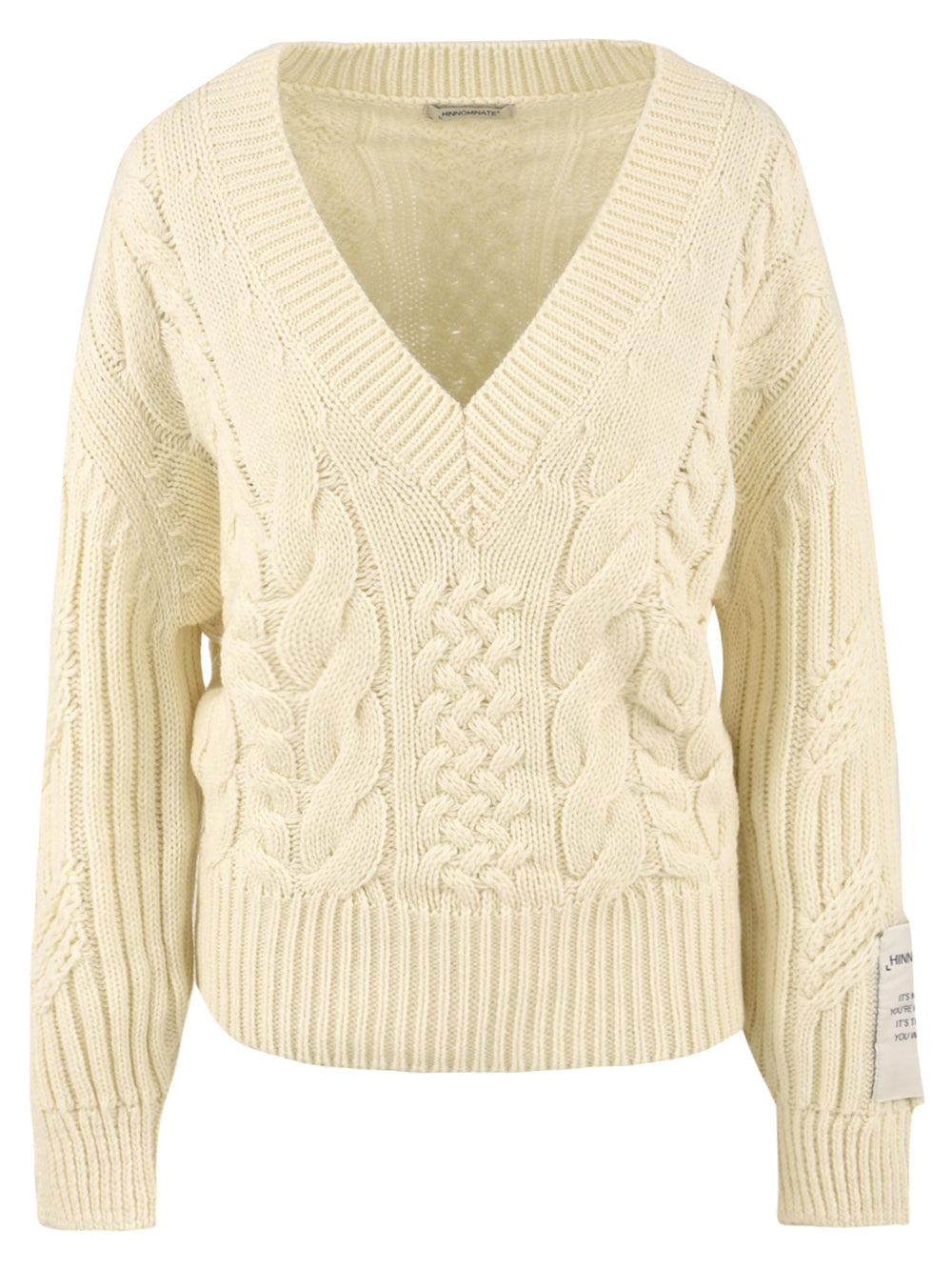 Maglione bianco da Donna con scollo a V