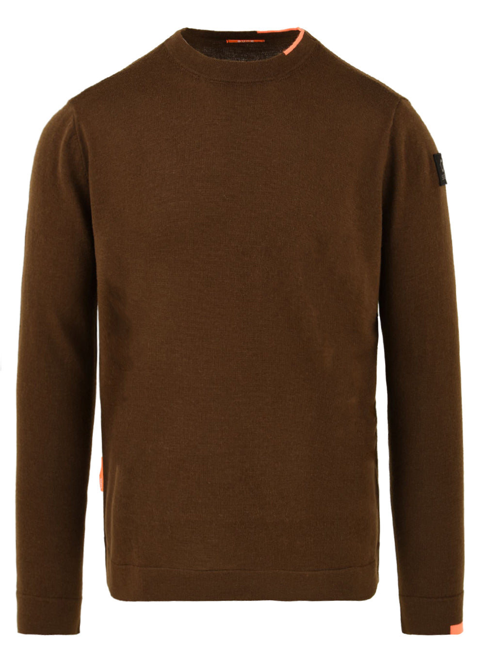 Maglione Uomo marrone con logo applicato