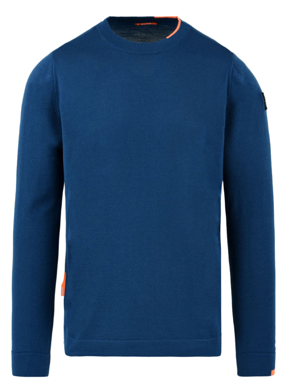 Maglione Uomo ottanio con logo applicato