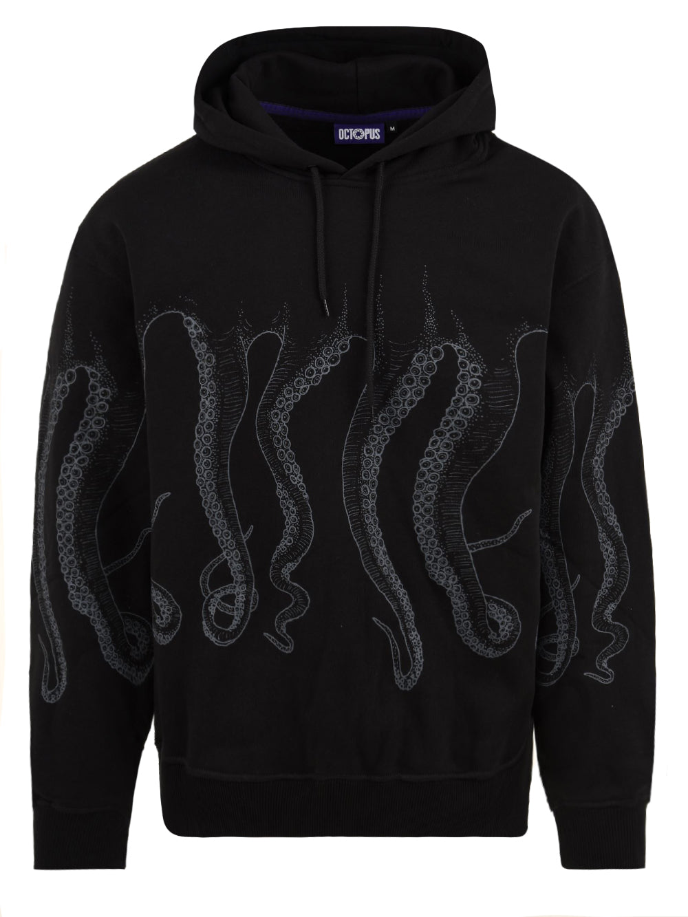 Felpa Uomo Octopus nero con stampa tentacoli