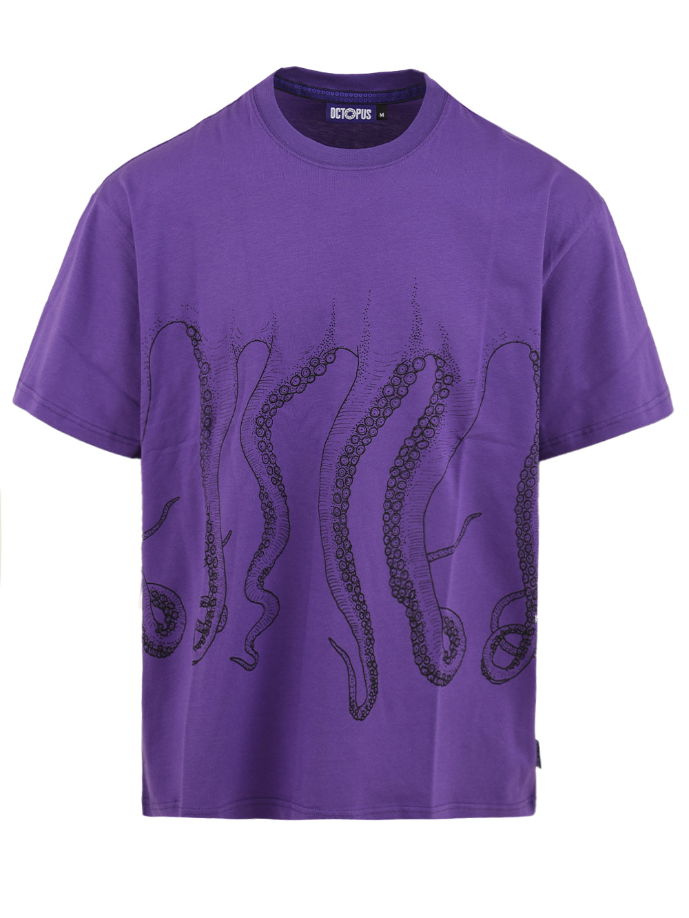 T-shirt Uomo Octopus viola con stampa con tentacoli
