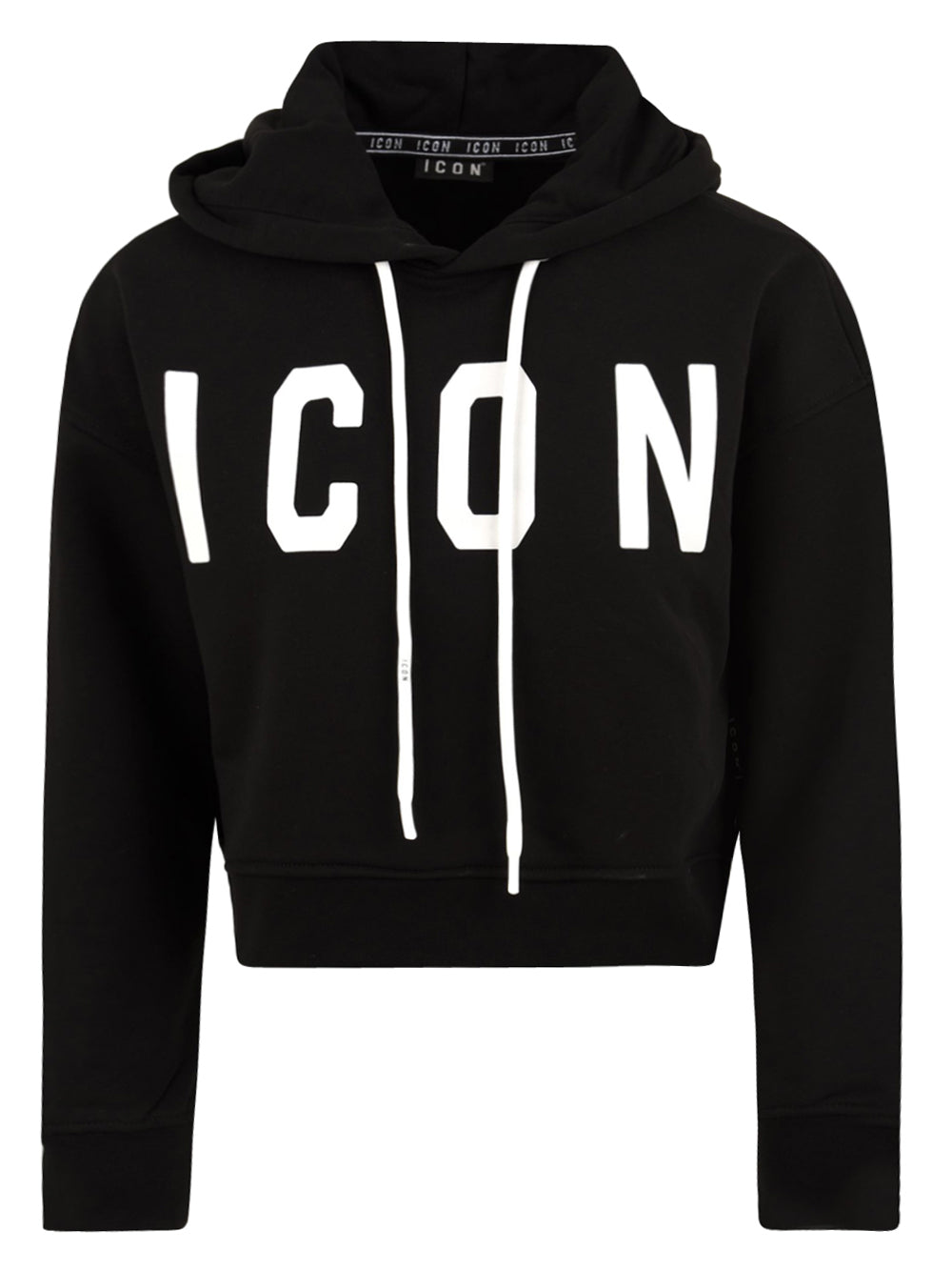 Felpa Crop Con cappuccio Logo Grande ICON Donna - Nero