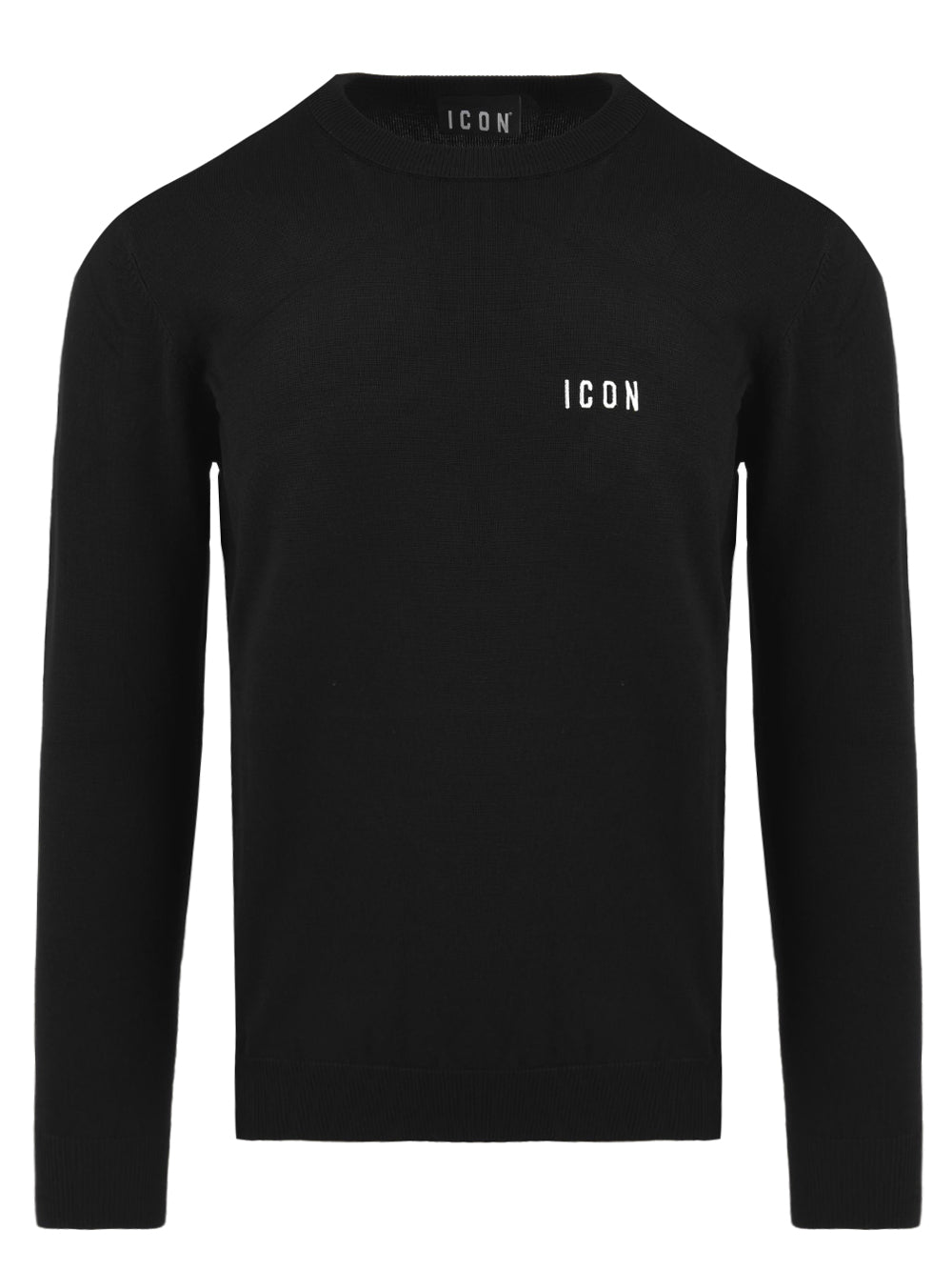 Maglia girocollo con ricamo ICON Uomo - Nero