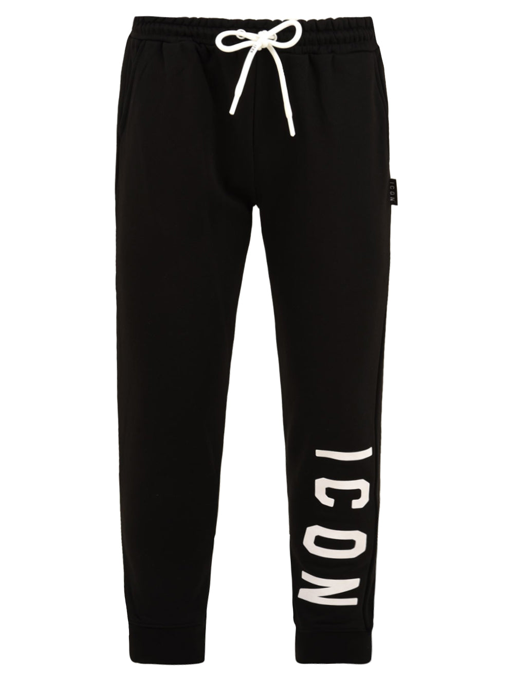 Pantalone Jogger Con logo Grande Su Gamba ICON Uomo - Nero