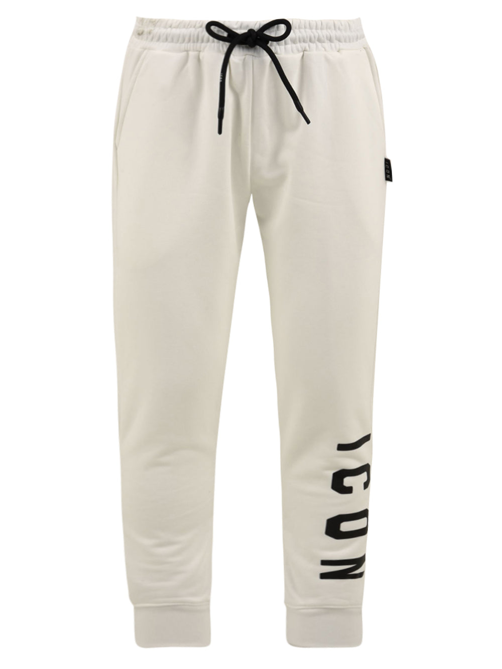 Pantalone Jogger Con logo Grande Su Gamba ICON Uomo - Bianco