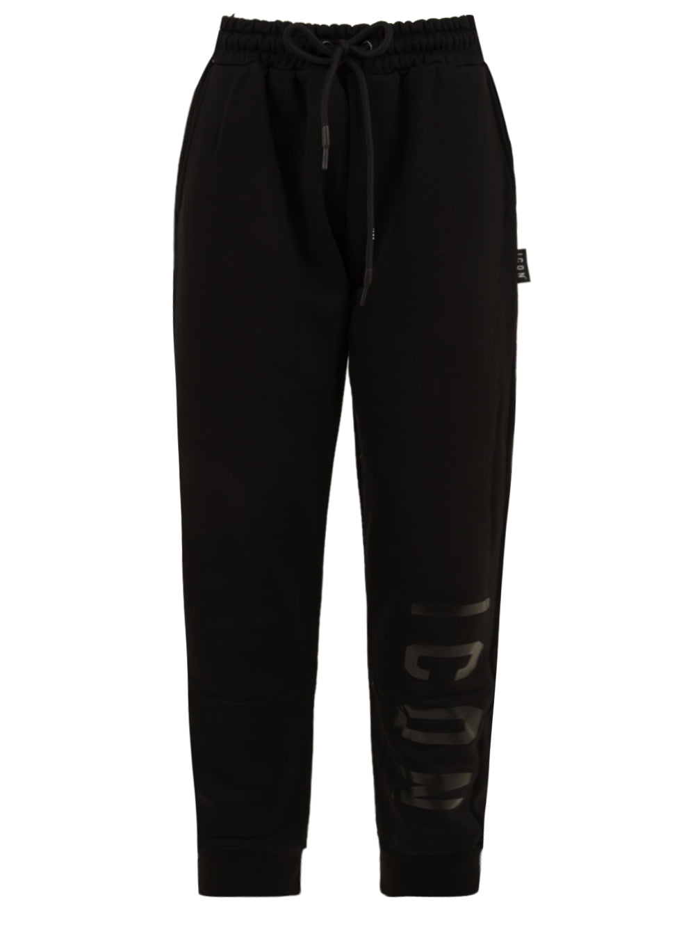 Pantalone Jogger Con logo Grande Su Gamba ICON Uomo - Nero