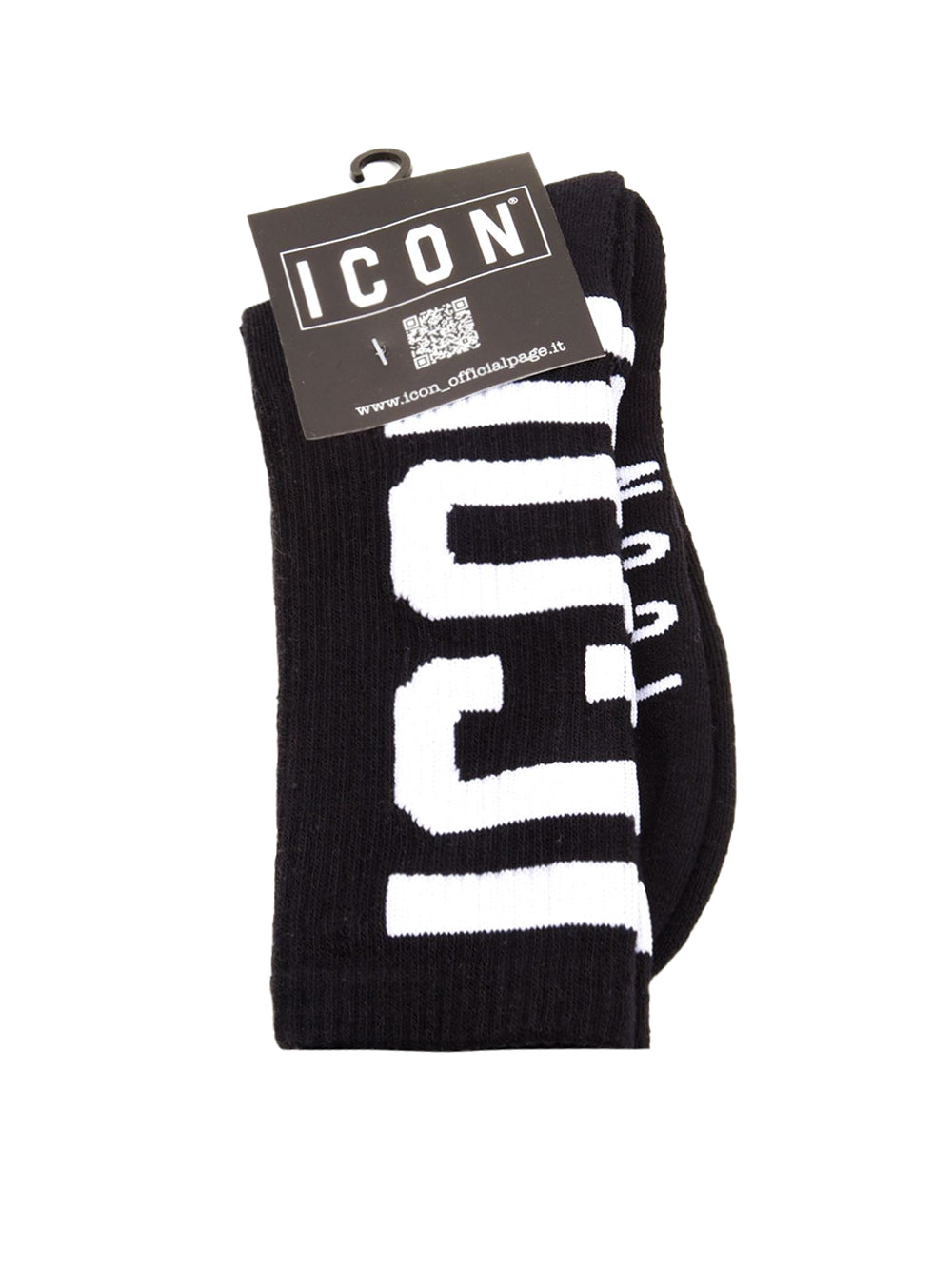 Calzini Spugna Con logo Grande Verticale ICON Unisex - Nero