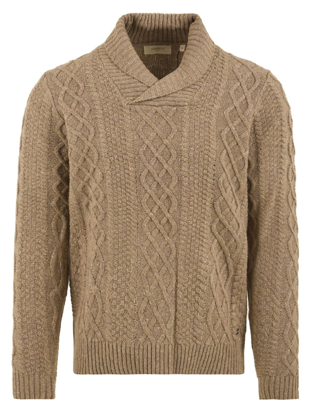 Maglione Collo Sciallato F.7 Bot MARKUP Uomo - Beige