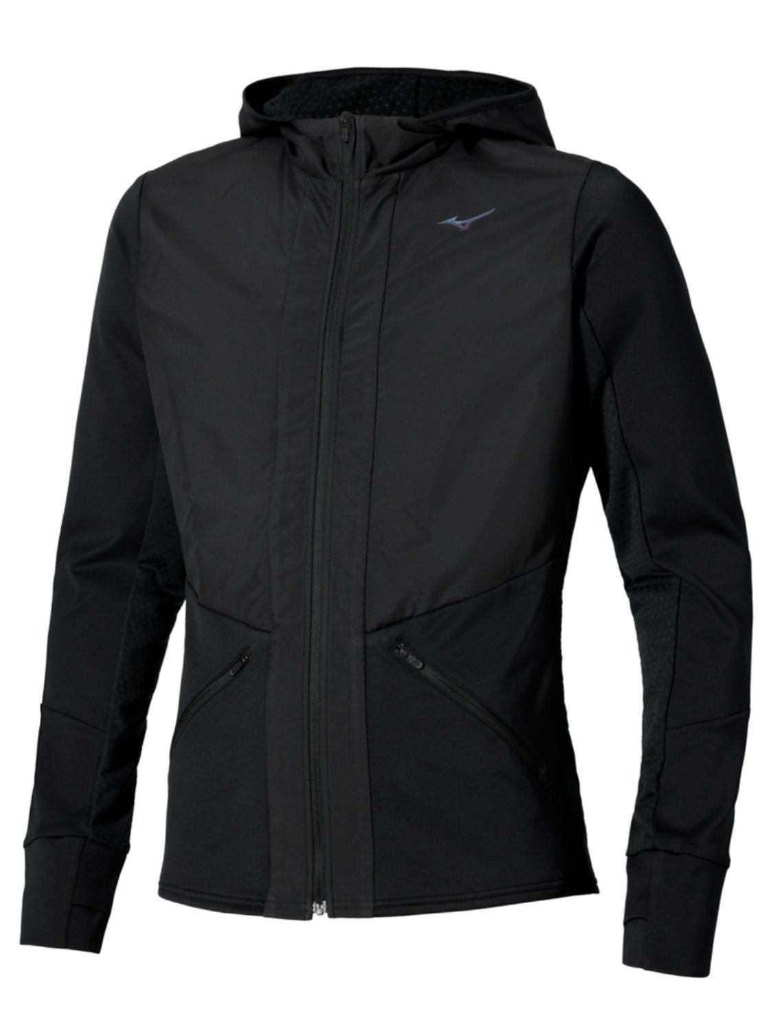 Jacket running Active Fzip Hood L/Sleeve MIZUNO Uomo - Nero