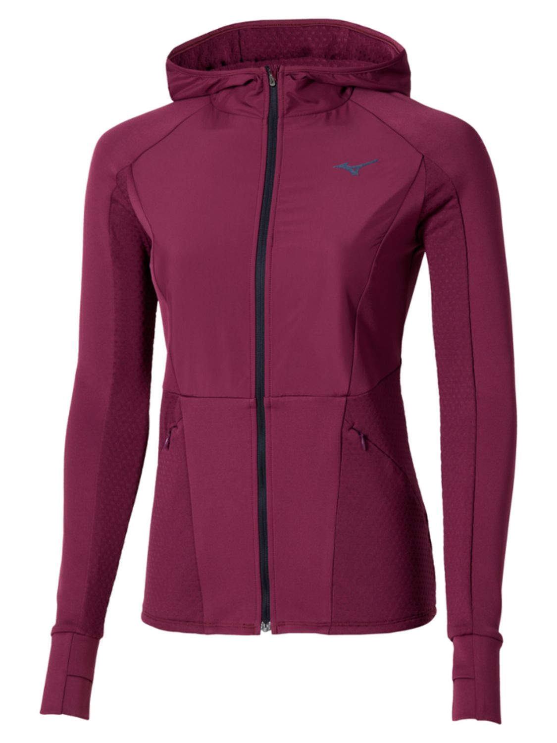 Jacket running Active Full zip Hooded Long Sleeve Wos MIZUNO Donna - Viola