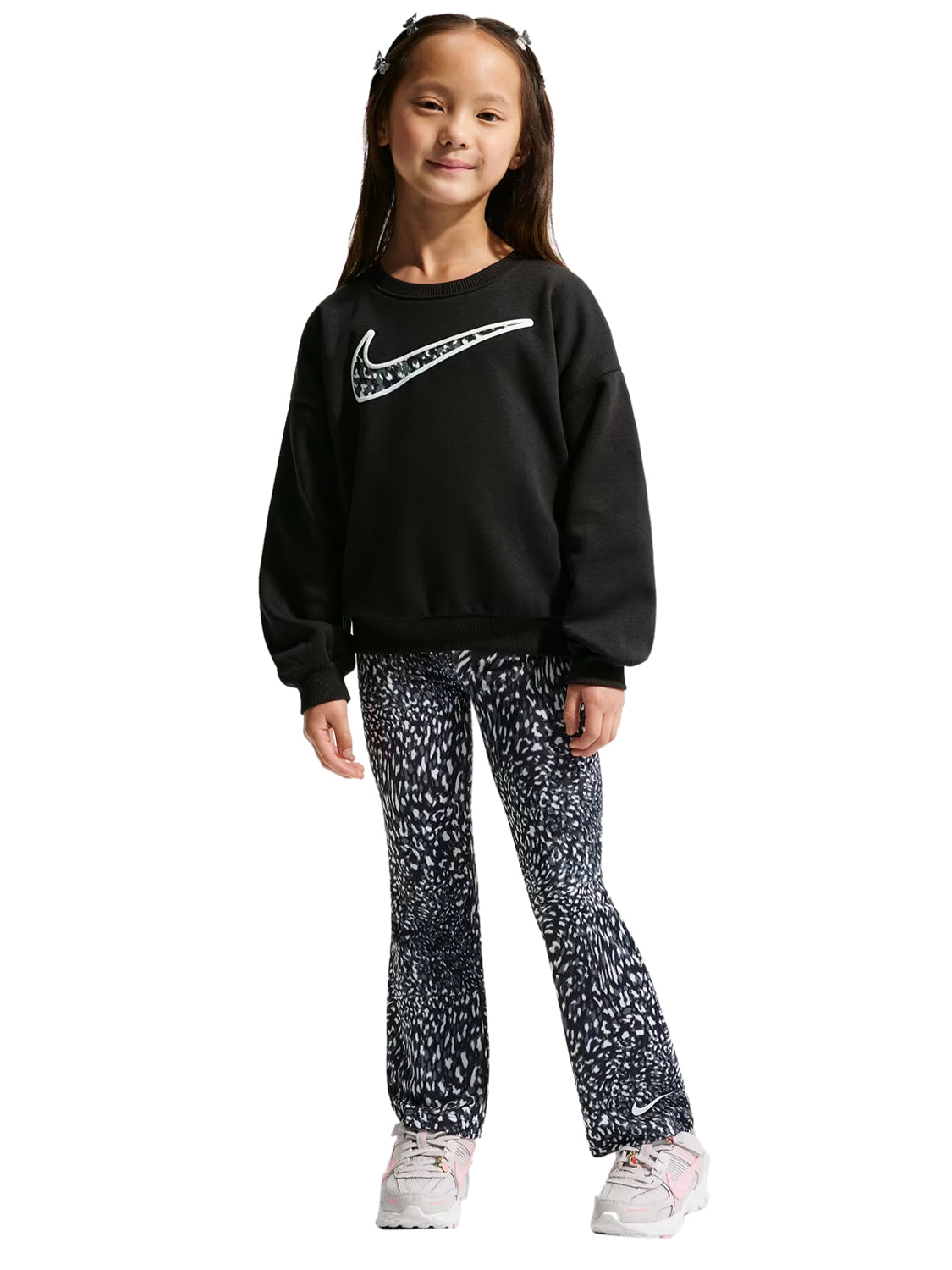 Tuta completa Girls Crew Legging NIKE Bambina - Nero