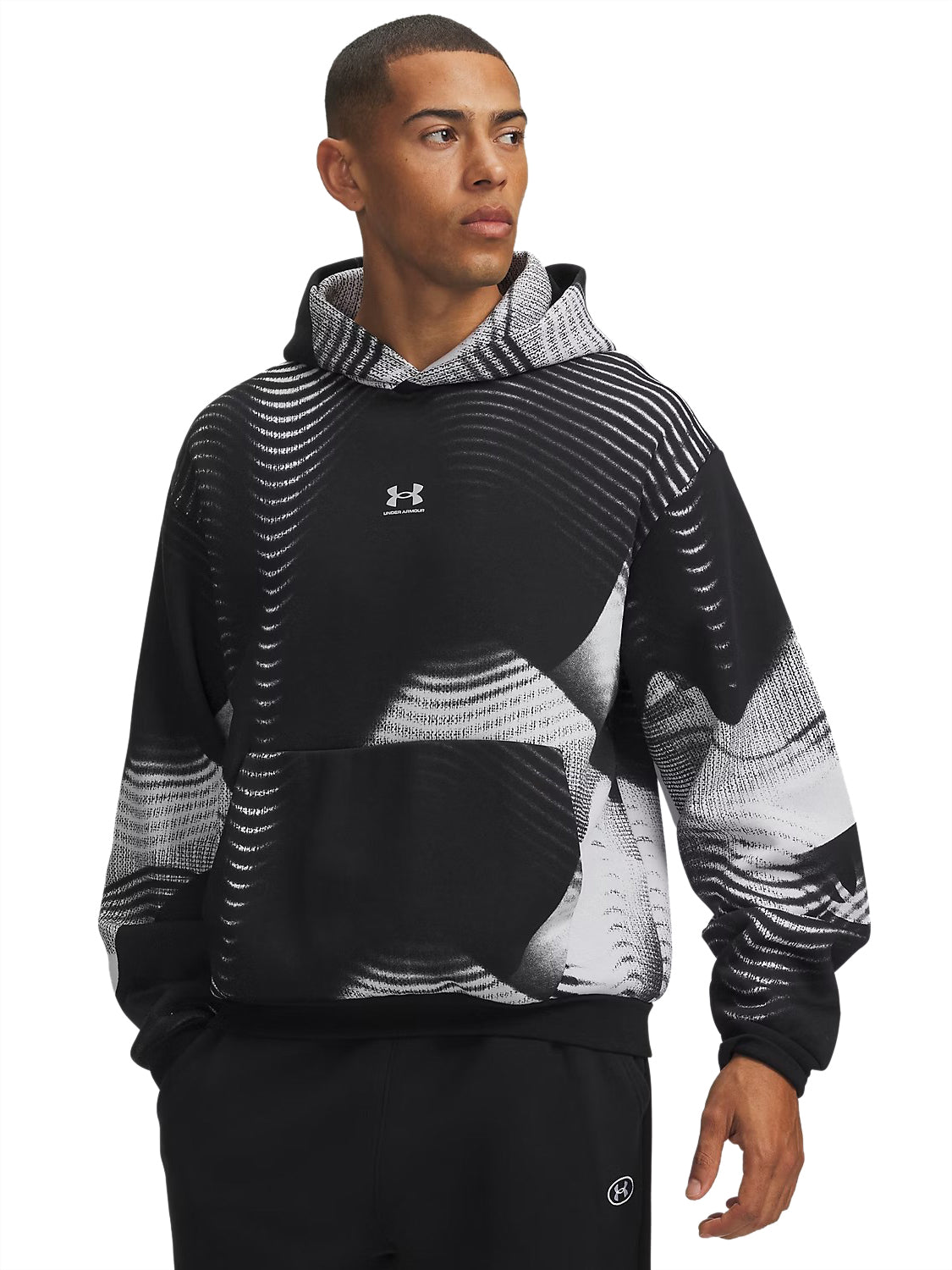 Felpa Icon Fleece Printed UNDER ARMOUR Uomo - Nero