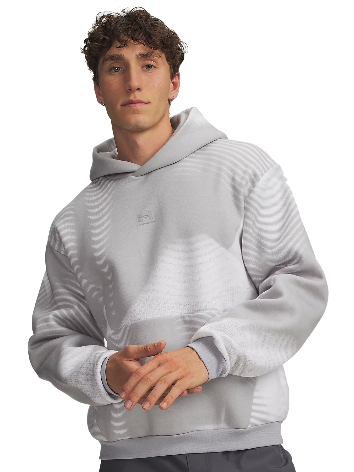 Felpa Icon Fleece Printed UNDER ARMOUR Uomo - Grigio