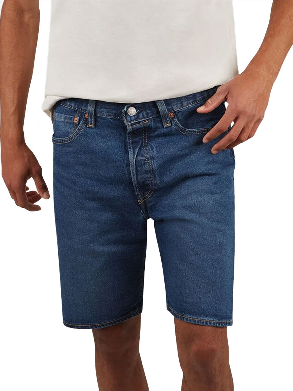 Shorts LEVI'S Uomo 501? HEMMED SHORT DARK INDIGO - FLAT FINISH Blue