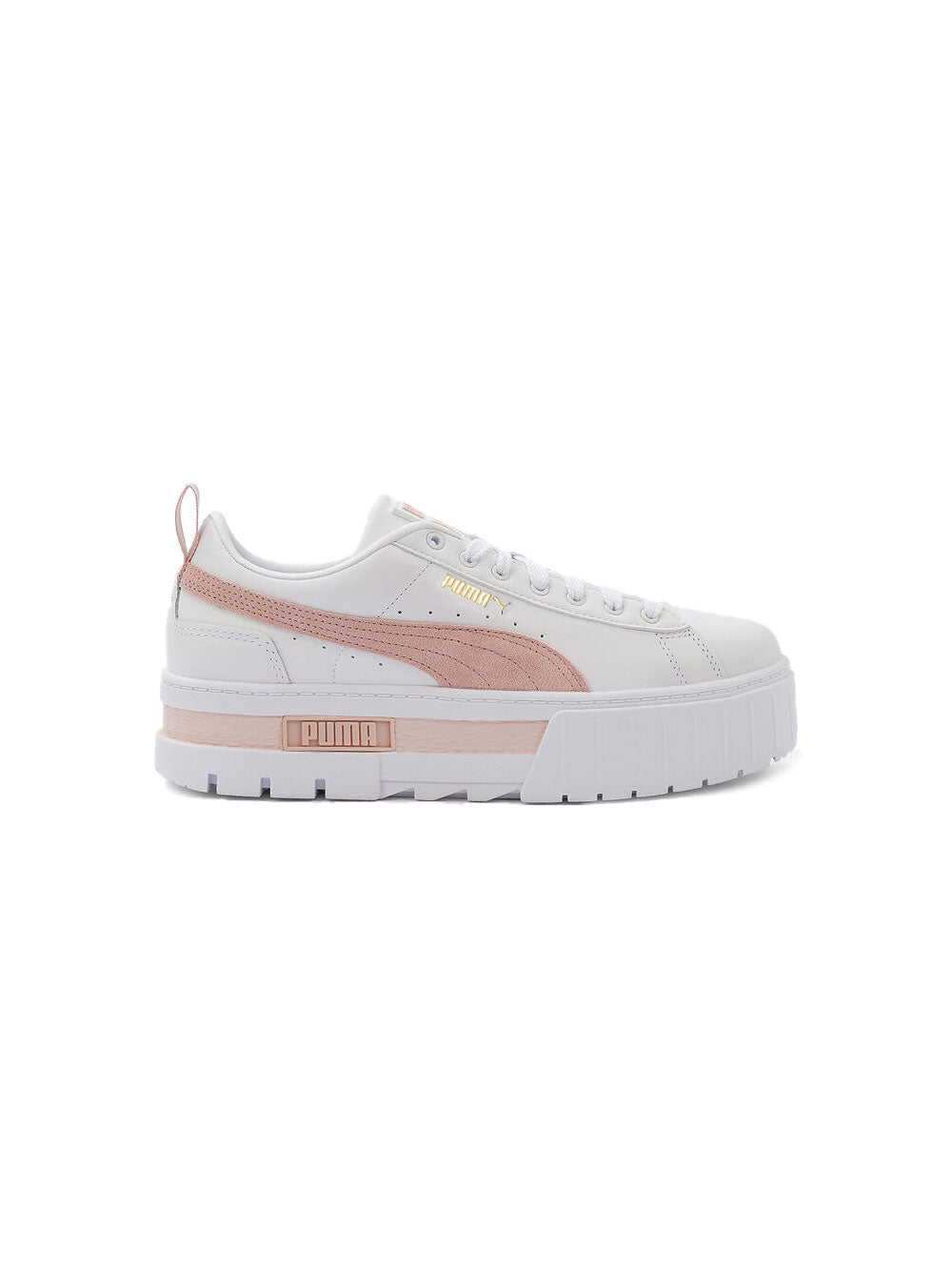 Sneakers Platform PUMA Donna Mayze Lth Wn's,PUMA White-Rose Quar Bianco