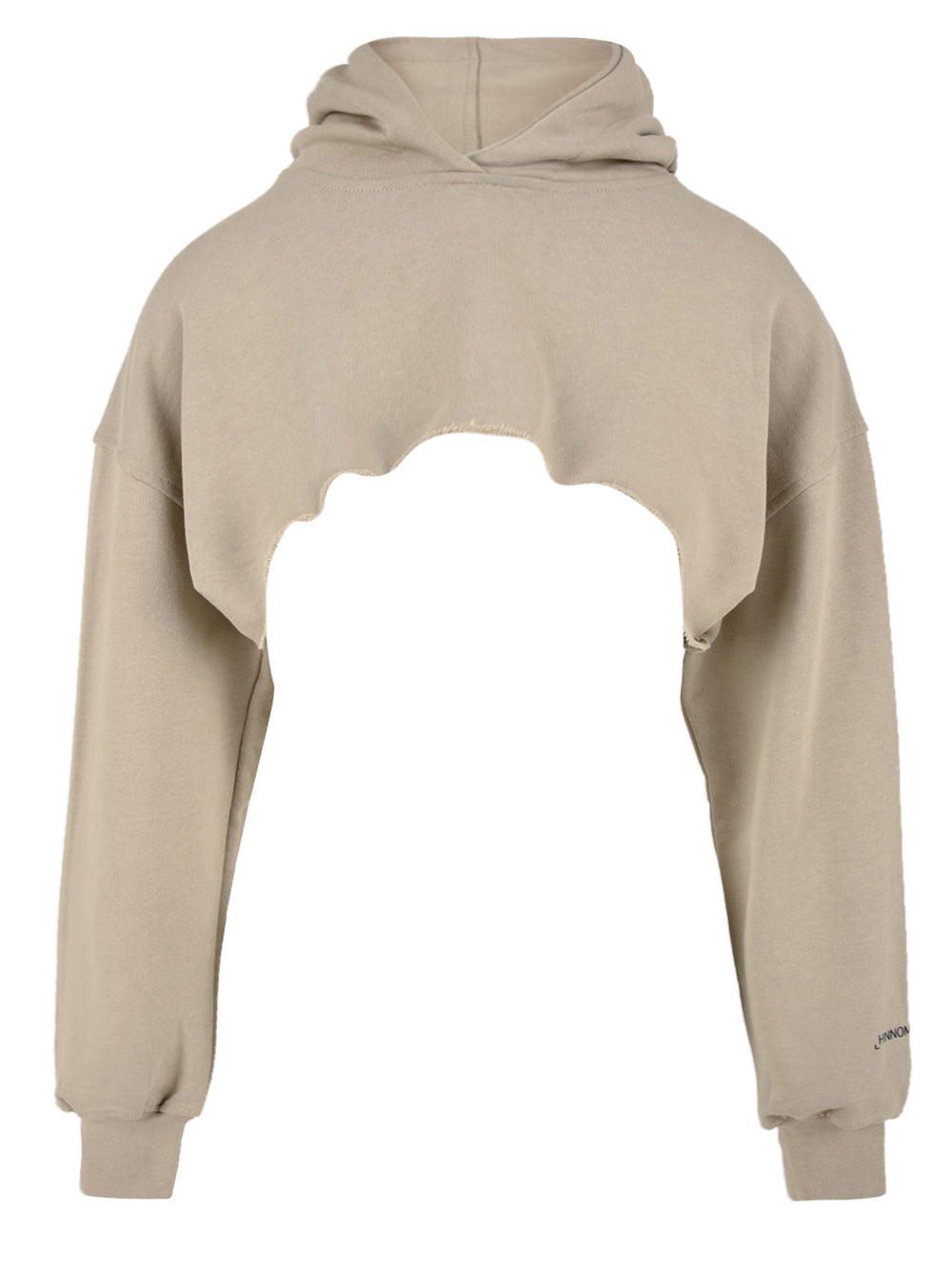 Felpa Donna crop con cappuccio Beige