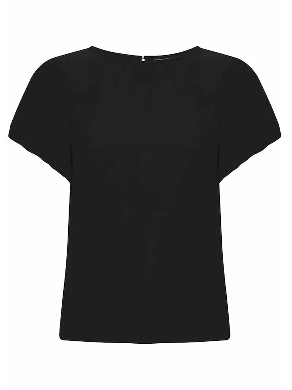 Blusa donna nero con maniche corte