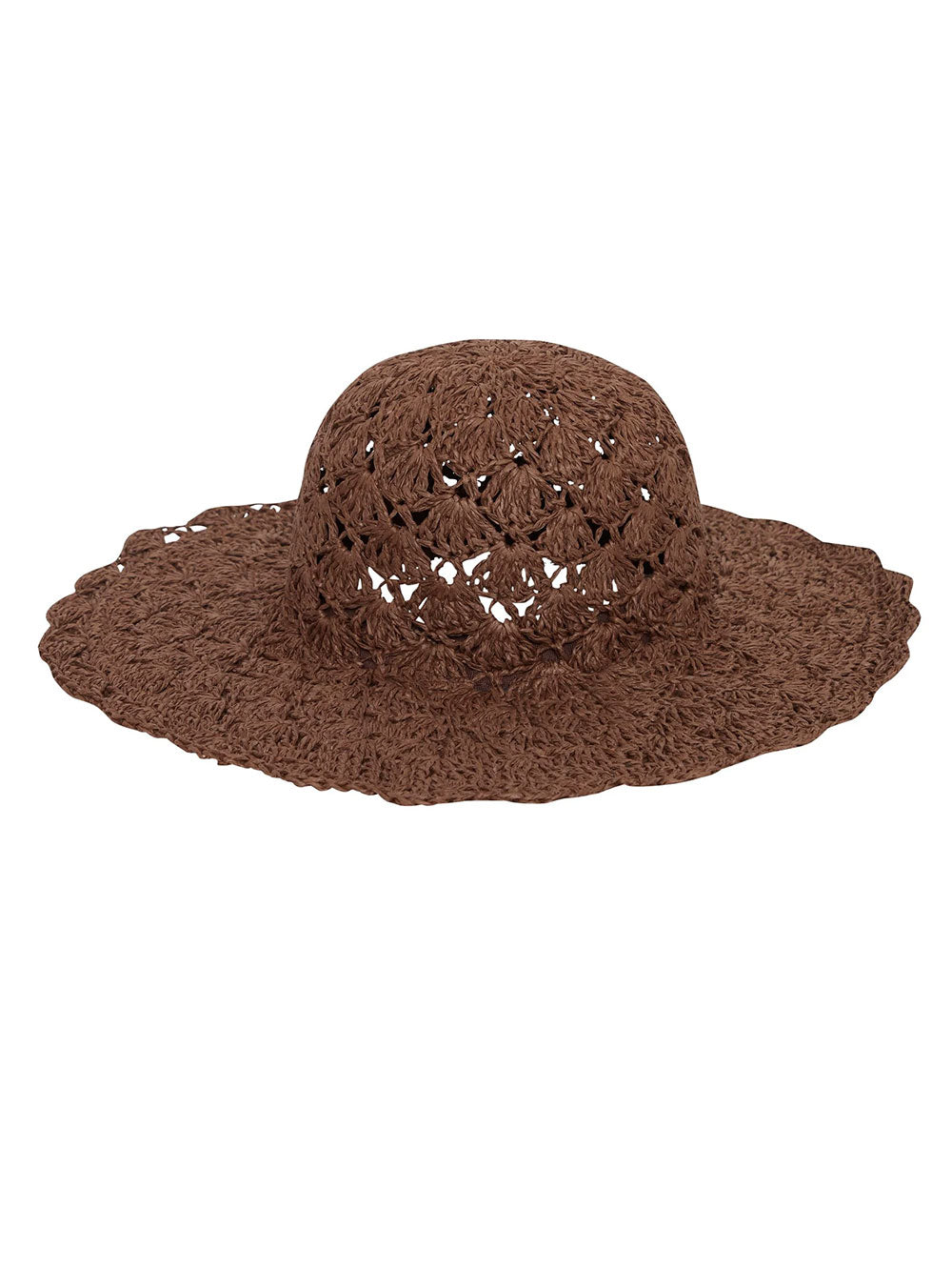 Cappello donna marrone intrecciato