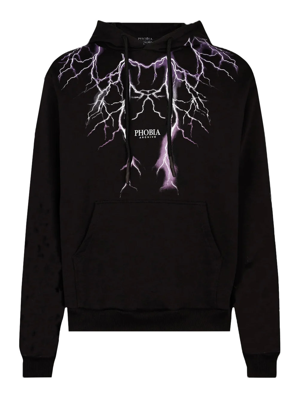 Felpa PHOBIA Uomo PH00351 Black Purple Grey Fuxia lightning