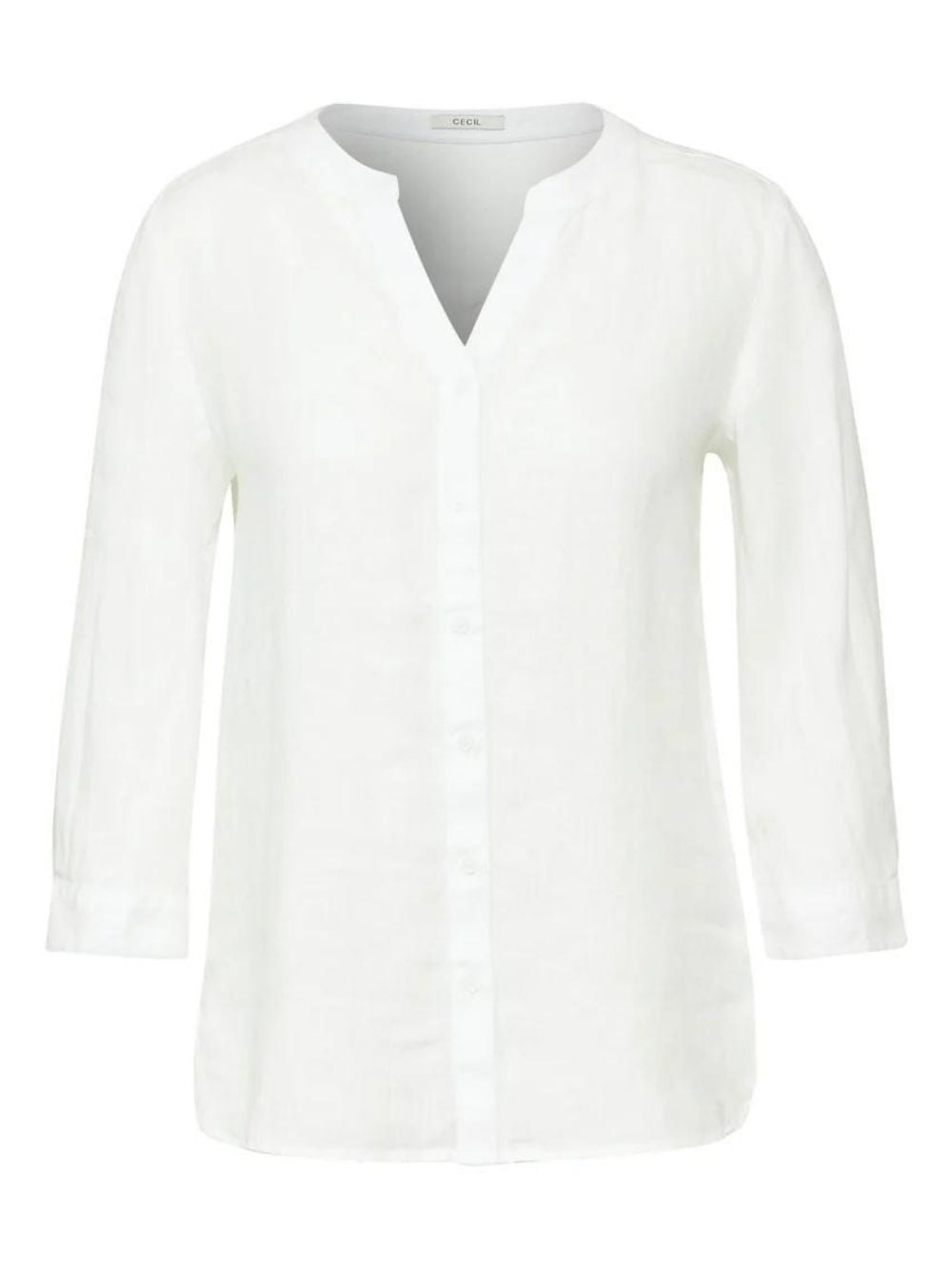 Blusa Donna in lino tinta unita bianco