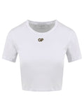 T-shirt Donna con logo in metallo