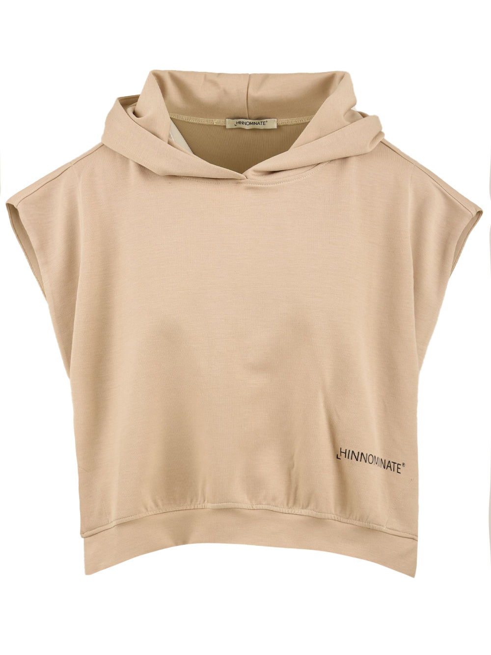 Felpa beige donna senza maniche Hinnominate