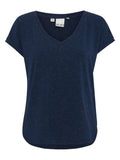 T-shirt Donna blue con scollo a V