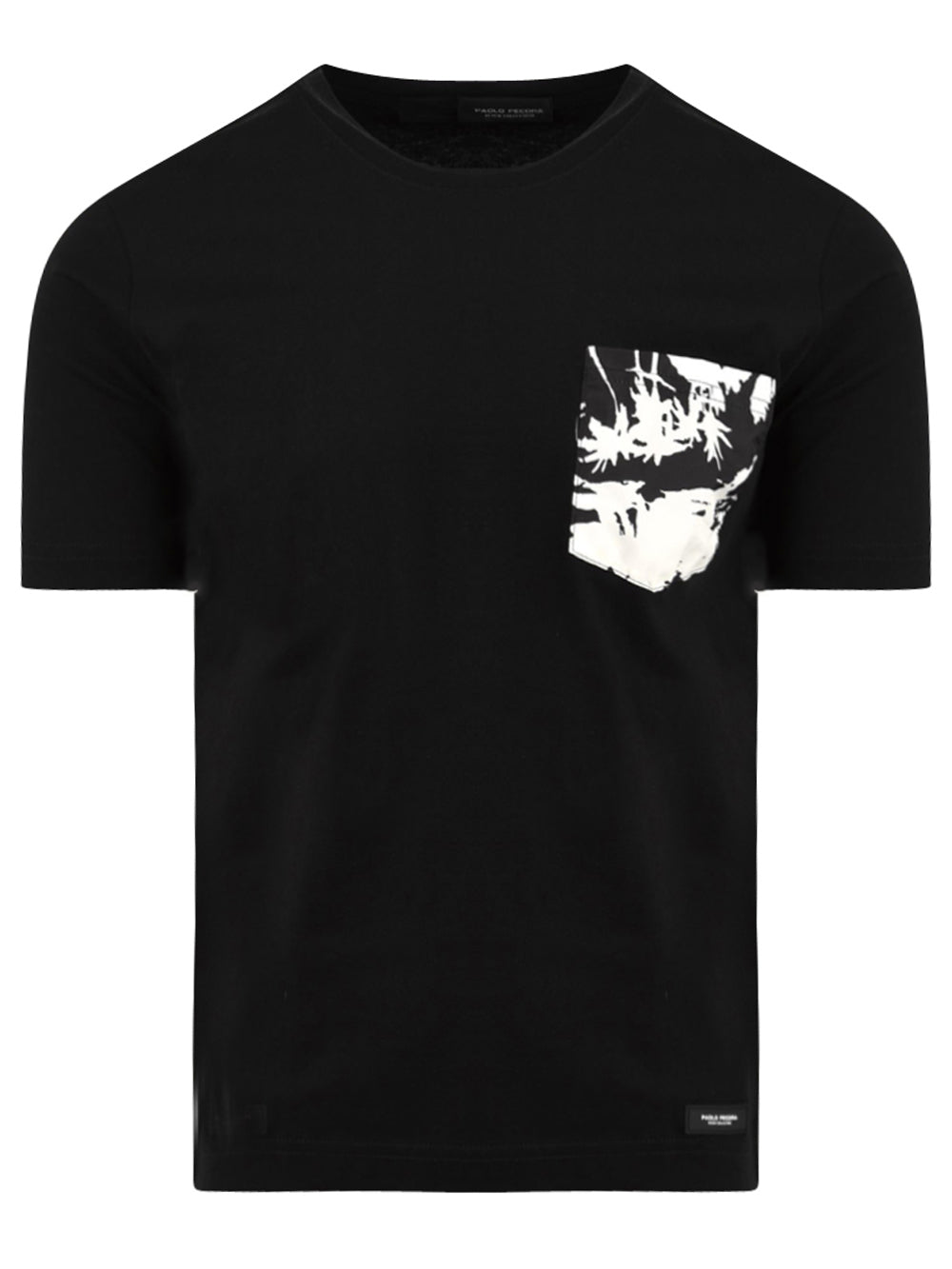 T-shirt Uomo nera con taschino