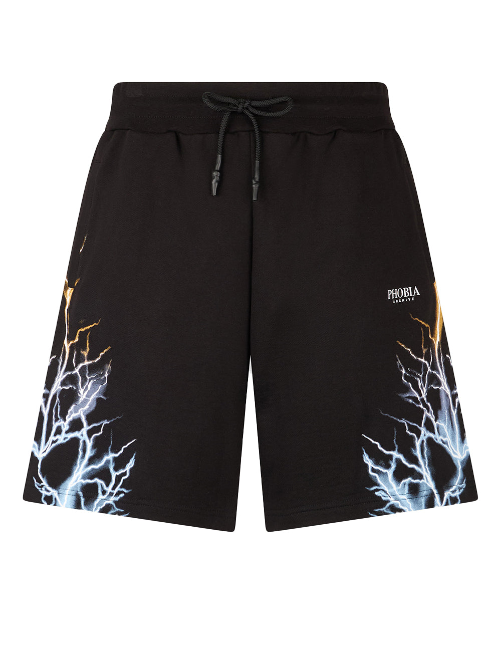 Shorts Uomo neri con fulmini bicolore