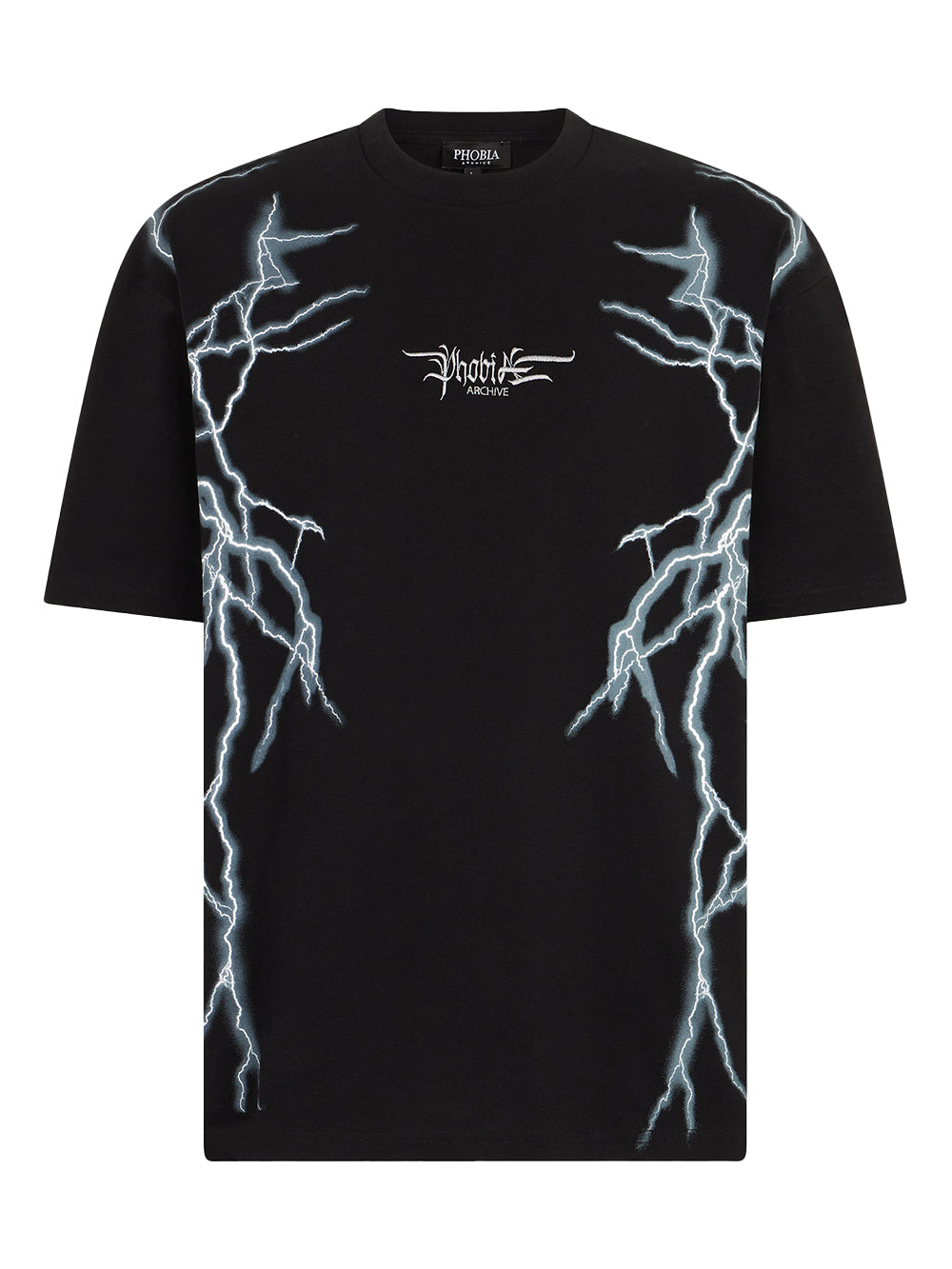 T-shirt Uomo con fulmini bianchi laterali