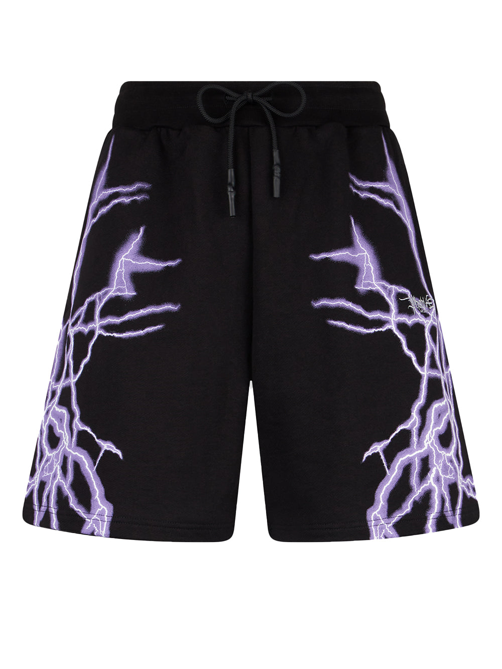 Shorts Uomo neri con fulmini viola