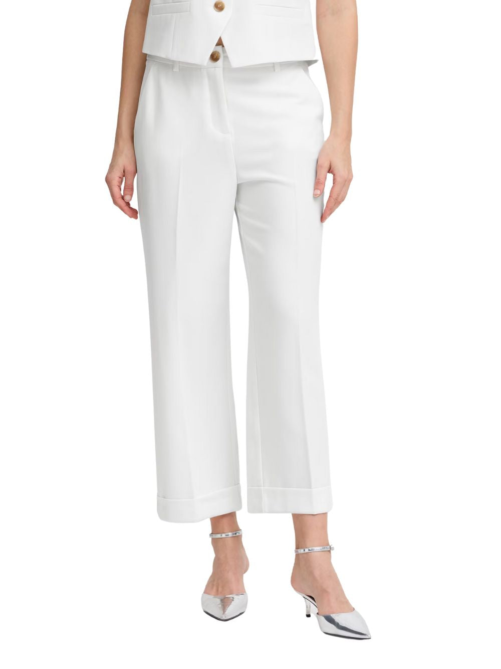 Pantalone Bydeceri Cuff B.YOUNG Donna - Bianco