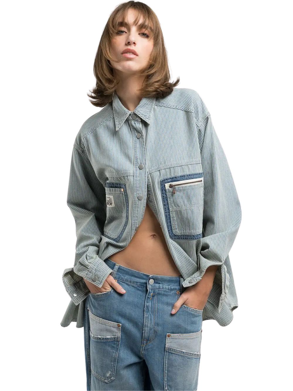 Camicia a righe REPLAY Donna - Blue