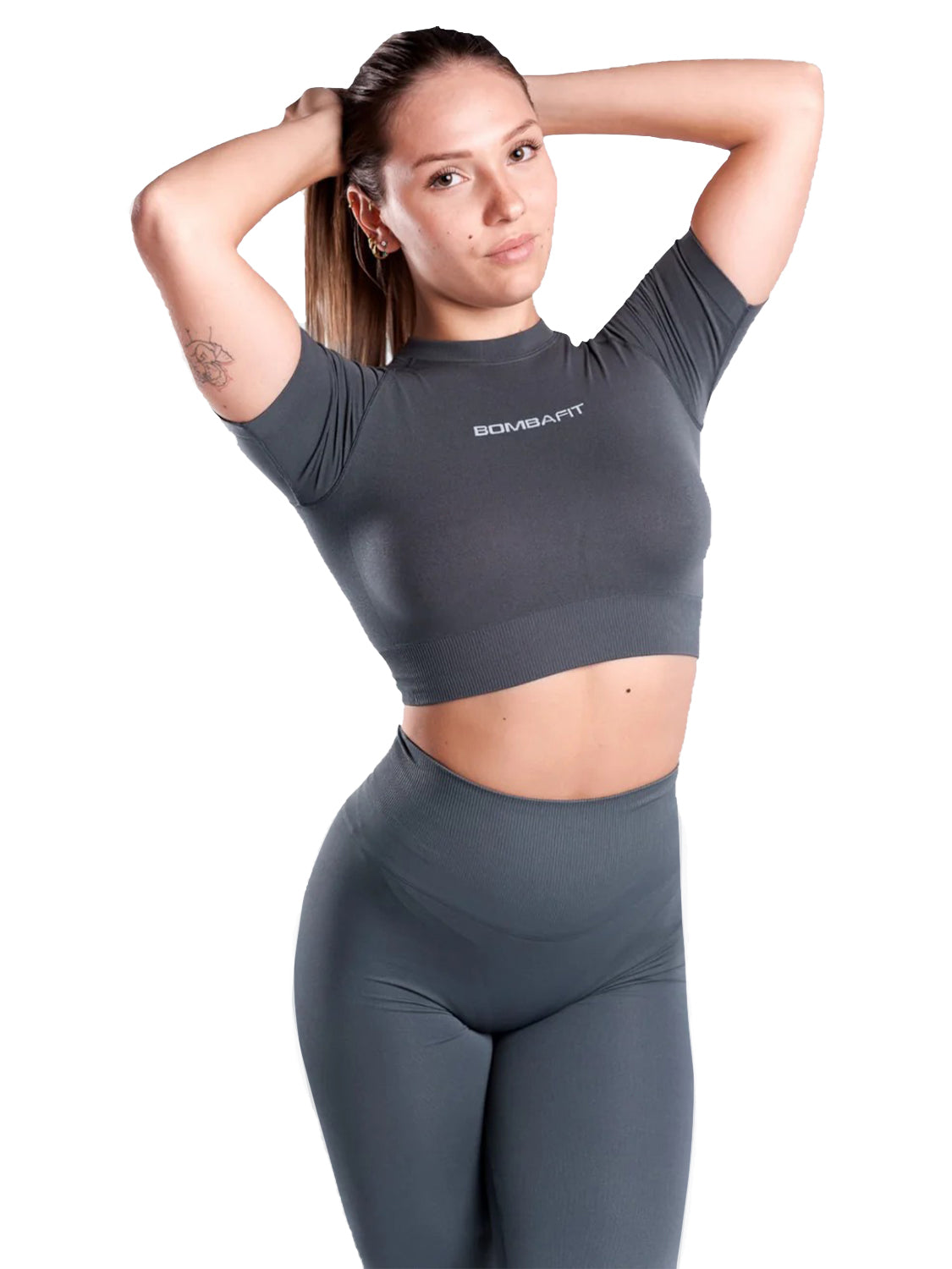 T-shirt sportswear skyn crop top BOMBAFIT Donna - Grigio