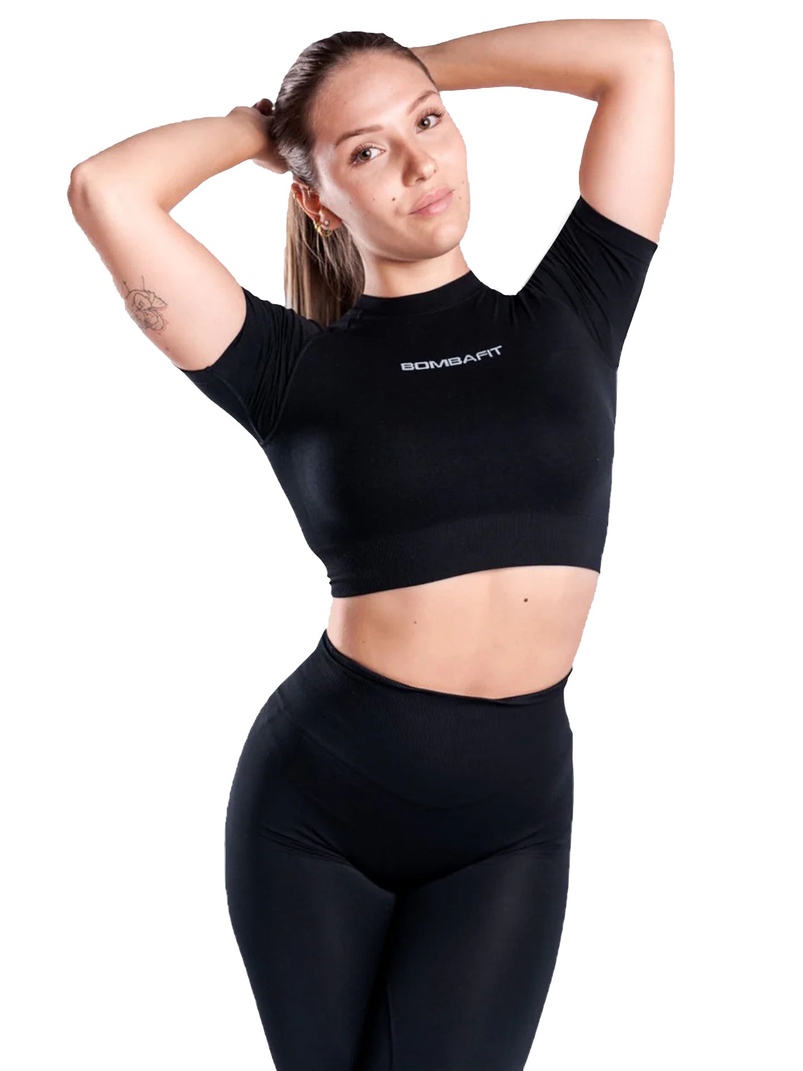 T-shirt sportswear skyn crop top BOMBAFIT Donna - Nero